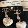 Chanel Rare 21B Gold Heart Pearly Earrings