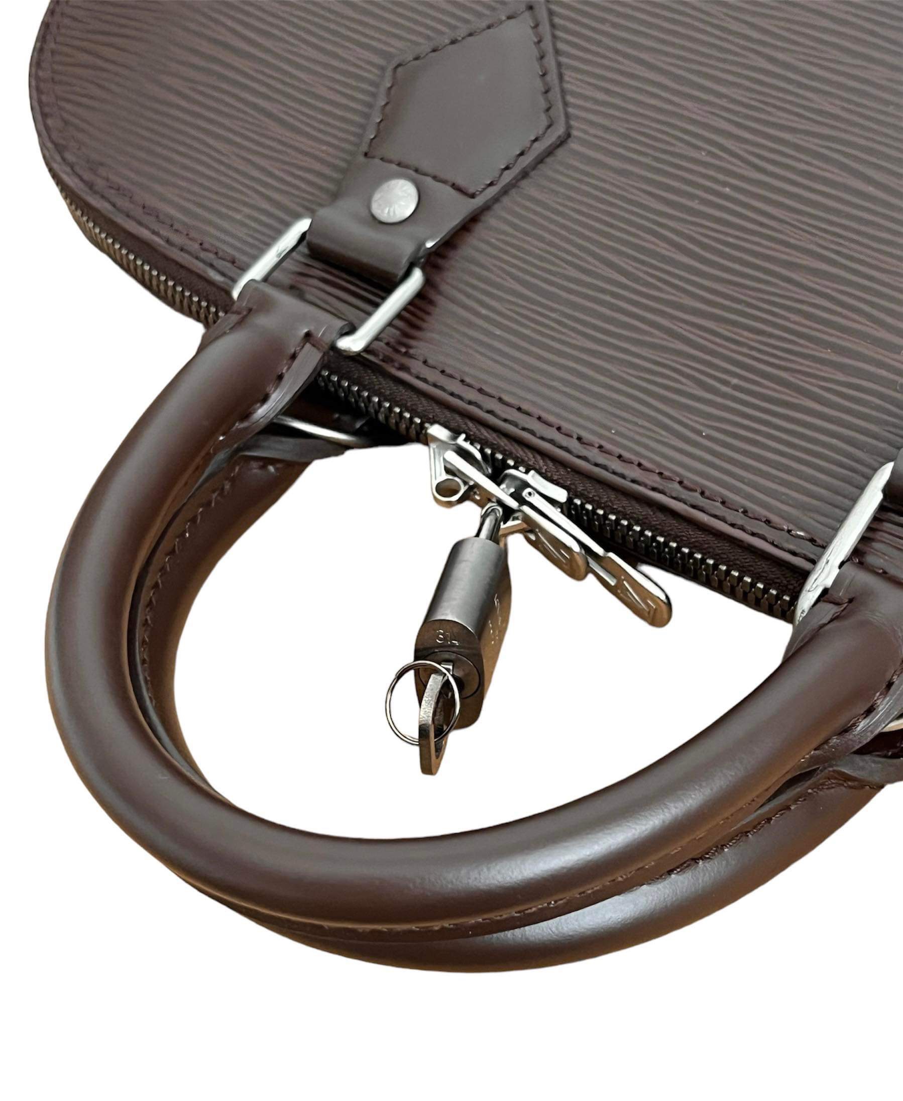 Louis Vuitton Louis Vuitton Chocolate Brown Leather Wrist Strap For