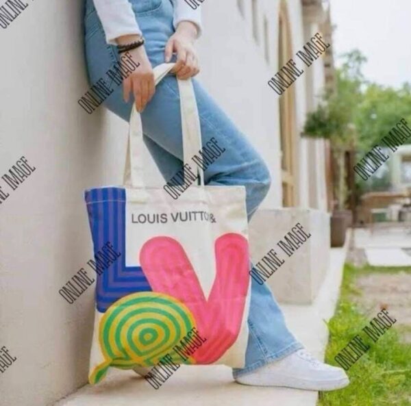 Louis Vuitton LIMITED Edition Shenzhen 2021 Eco Canvas Tote Bag Exhibition - Image 5