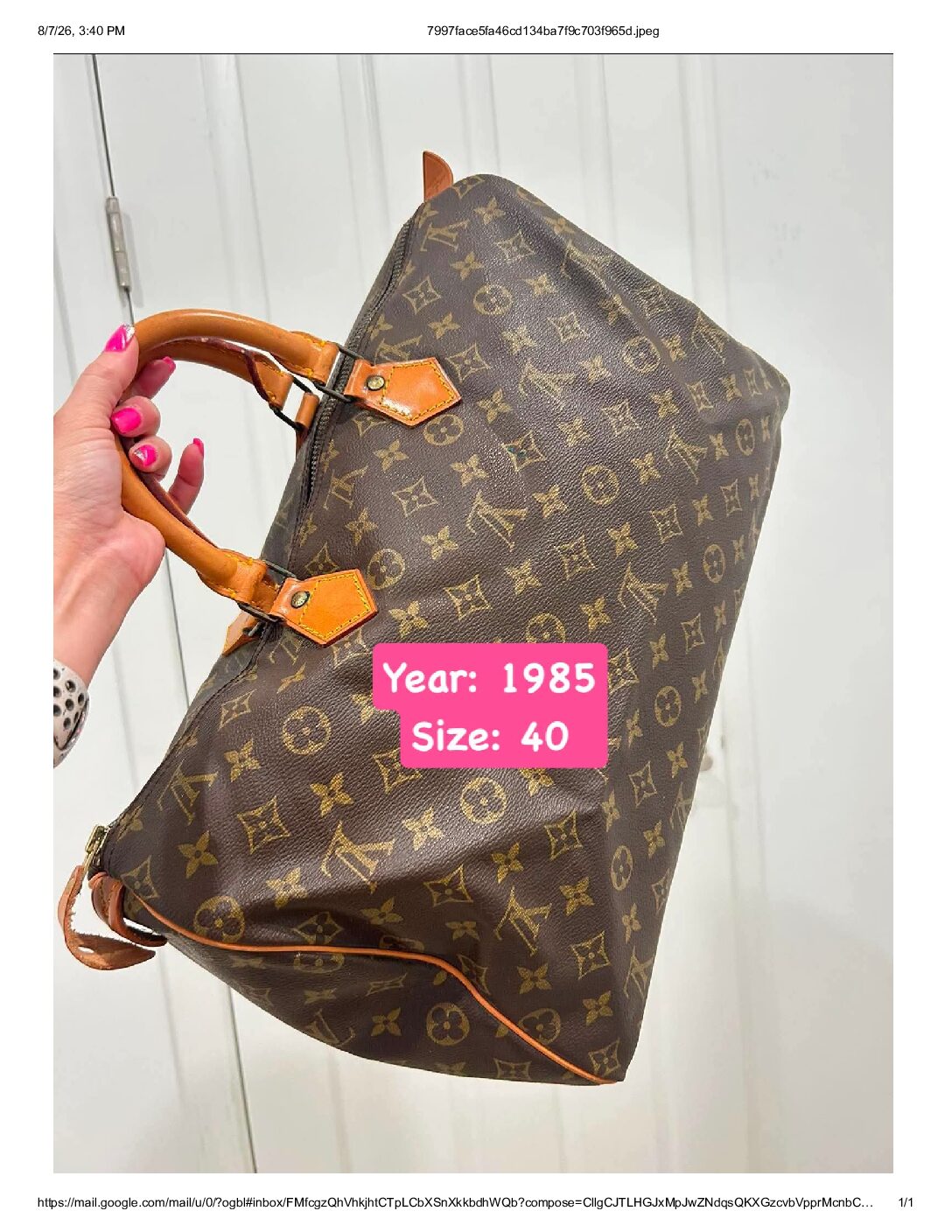 Alternative view of Louis Vuitton Speedy 40 Monogram - 1985
