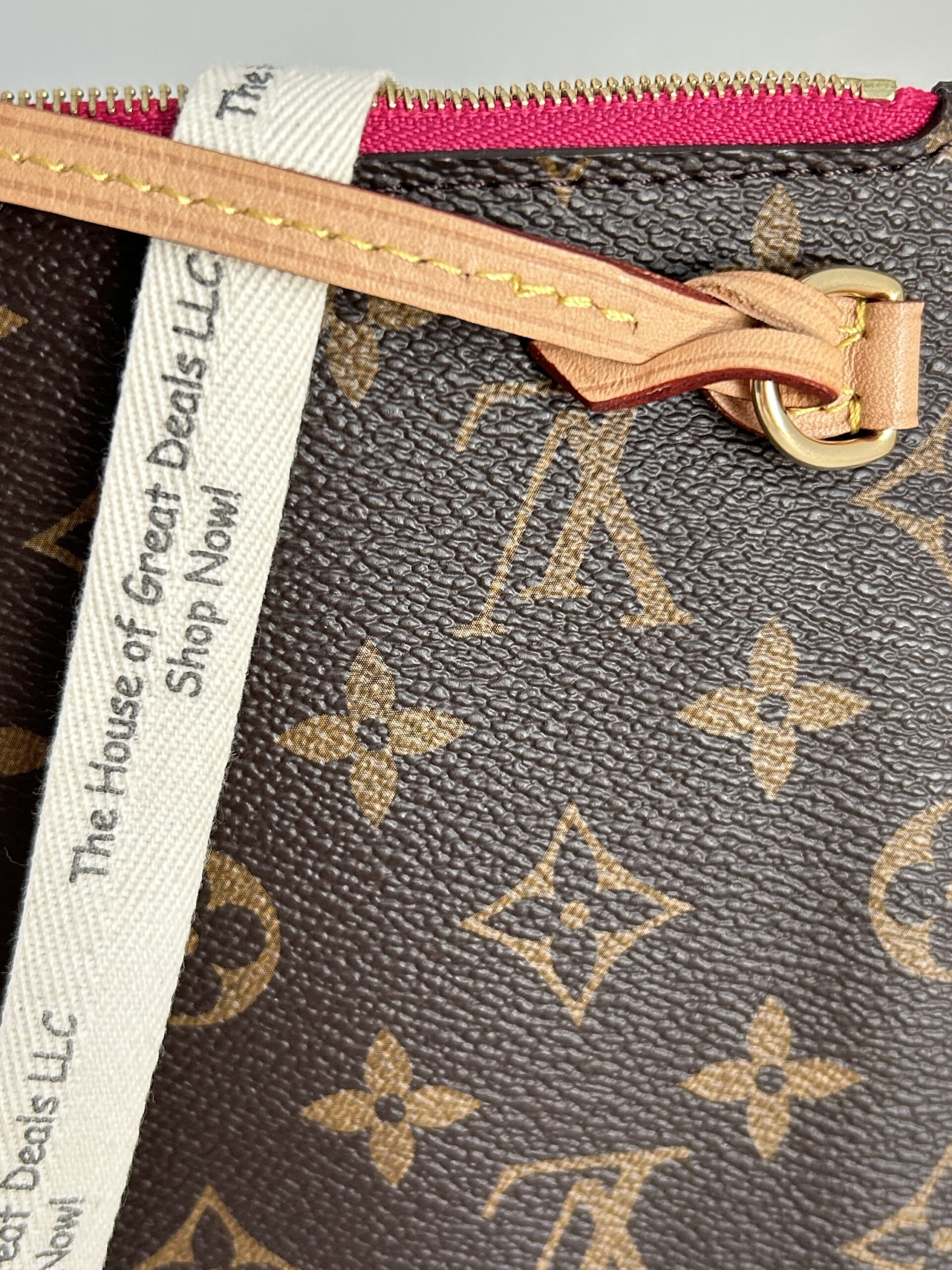 Louis Vuitton Neverfull Wristlet Pochette FUSCHIA Pink - Image 11