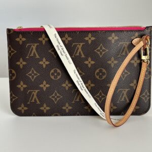 Louis Vuitton Neverfull Wristlet Pochette FUSCHIA Pink - Image 6