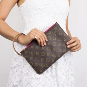 Louis Vuitton Neverfull Wristlet Pochette FUSCHIA Pink - Image 7