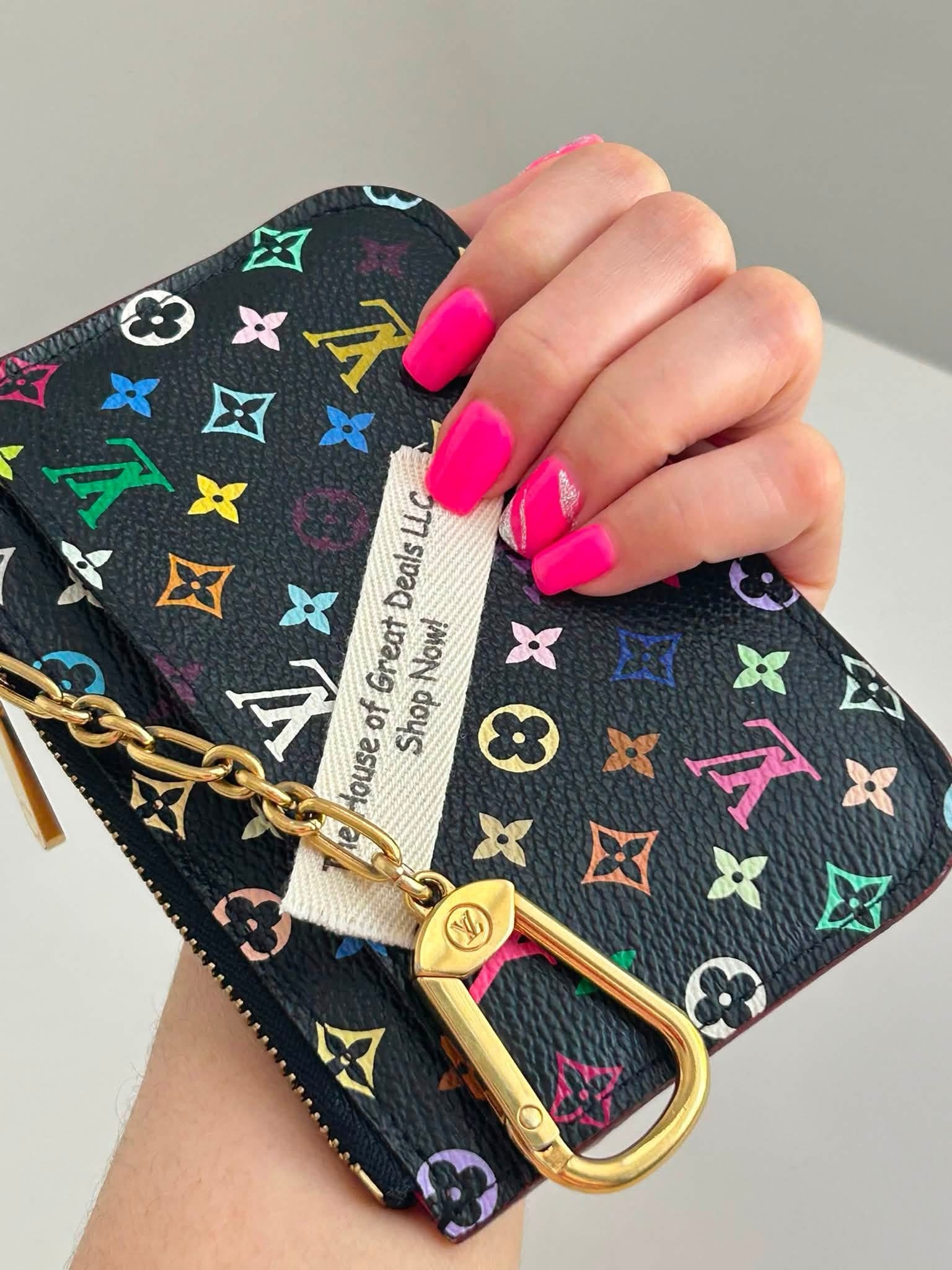 Louis Vuitton Key Cles Pouch Multicolor Black - Image 7