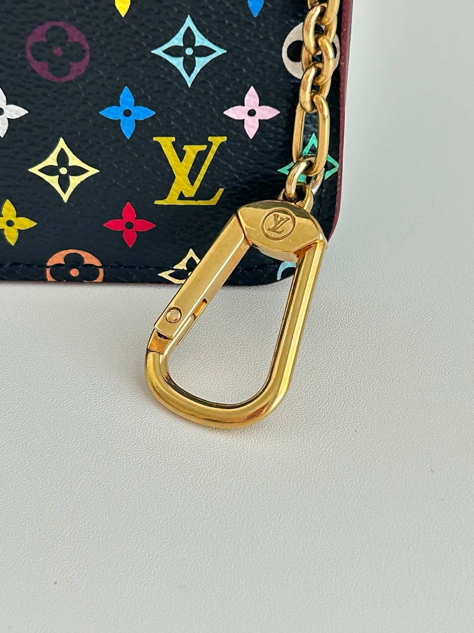 Louis Vuitton Key Cles Pouch Multicolor Black - Image 3